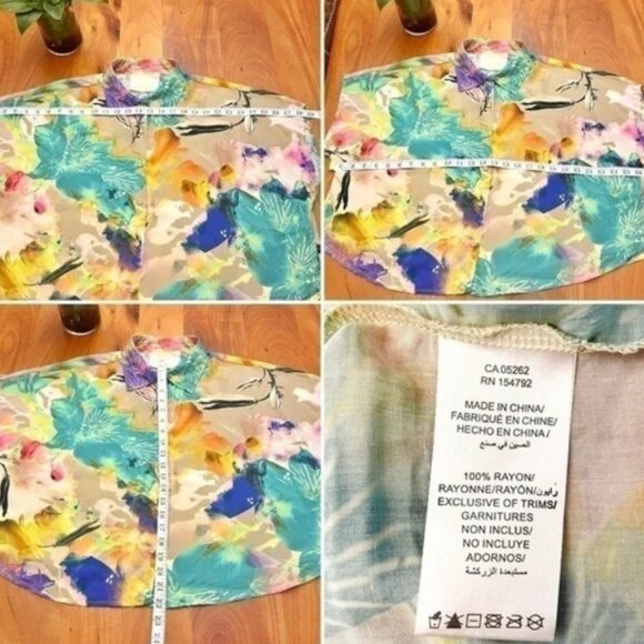 Vintage Boho Oversized Floral Shirt, Size S (fits XS- M) - Picture 5 of 5